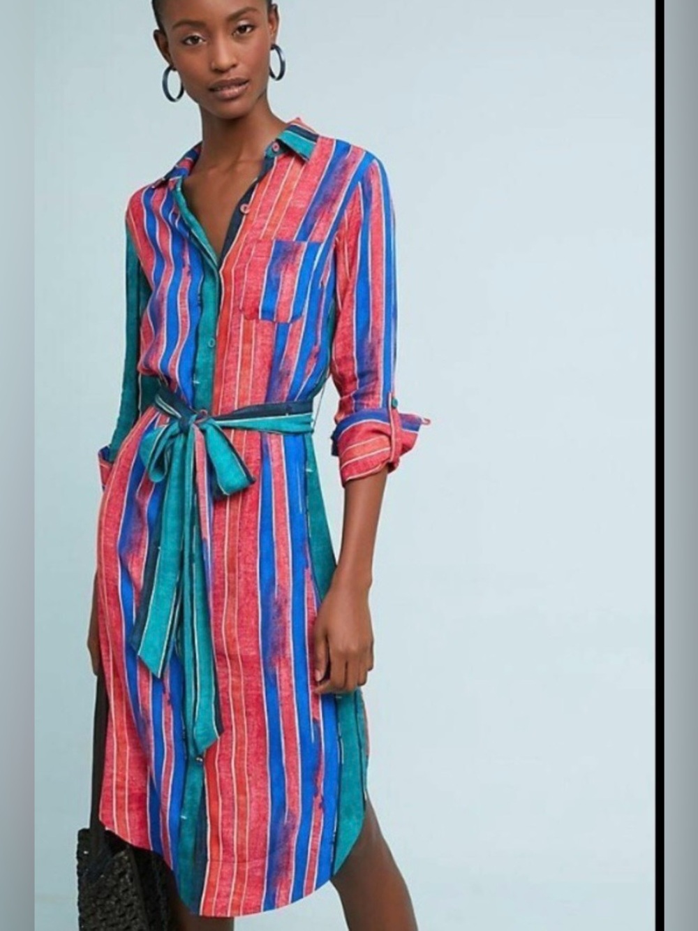 Anthropologie Maeve striped shirt dress 🌈